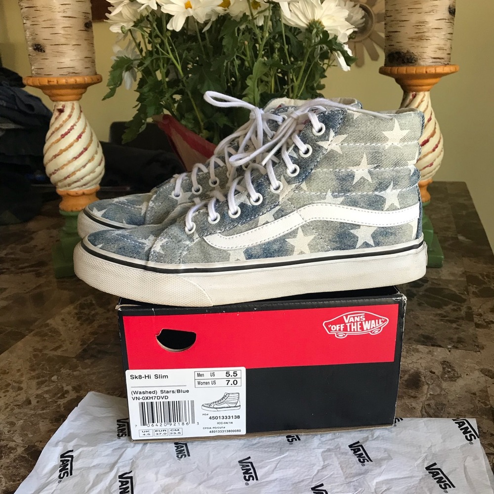VANS High Tops SUPER CUTE! M 5.5 W 7 🌺 - Picture 1 of 8